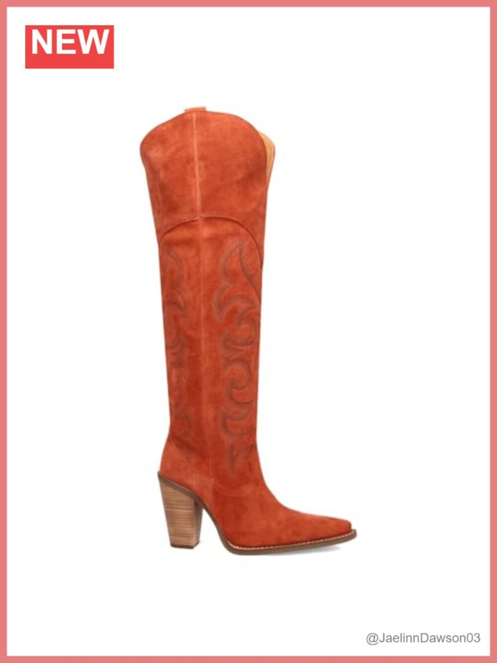 Dingo Western Snip Toe Suede Knee High Boots Zippered Block Heel